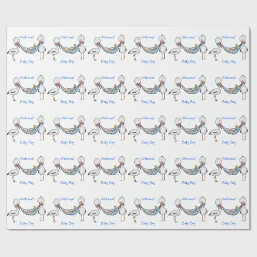 新生児の男の子-ベビーシャワーのギフト ラッピングペーパー (フラット)