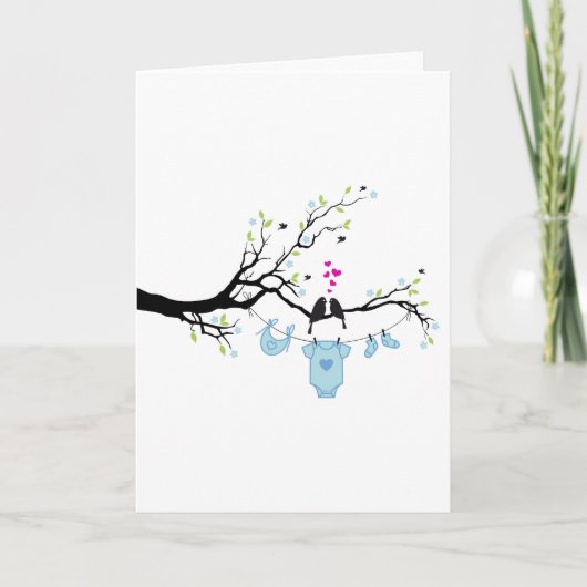 新生児の男の子、ベビーシャワーのデザイン カード (正面)