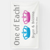 新生児の発表の双生児の女の子および男の子の王冠A1 横断幕 (縦)