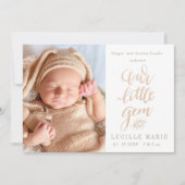 新生児の発表の私たちのLittle Gemスクリプト 案内状 (正面)