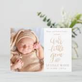 新生児の発表の私たちのLittle Gemスクリプト 案内状 (スタンド正面)