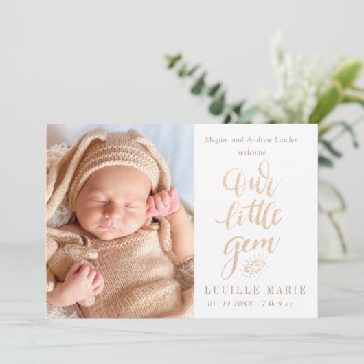 新生児の発表の私たちのLittle Gemスクリプト 案内状 (スタンド正面)