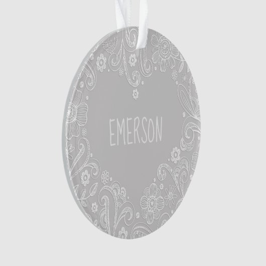 新生児の発表フローラ時間なし記念 オーナメント (正面)