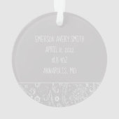 新生児の発表フローラ時間なし記念 オーナメント (裏面)