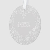 新生児の発表フローラ時間なし記念 オーナメント (正面)