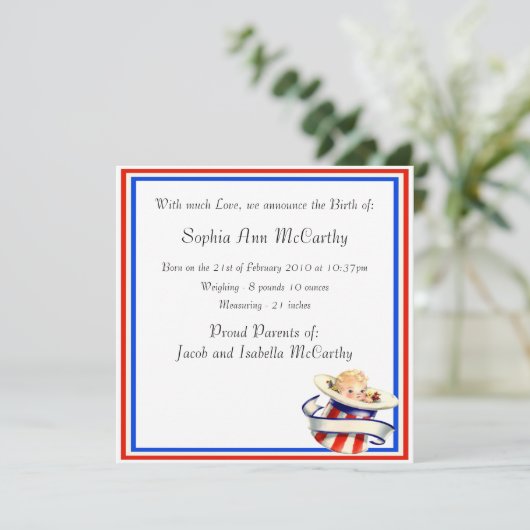 新生児の発表 案内状 (スタンド正面)