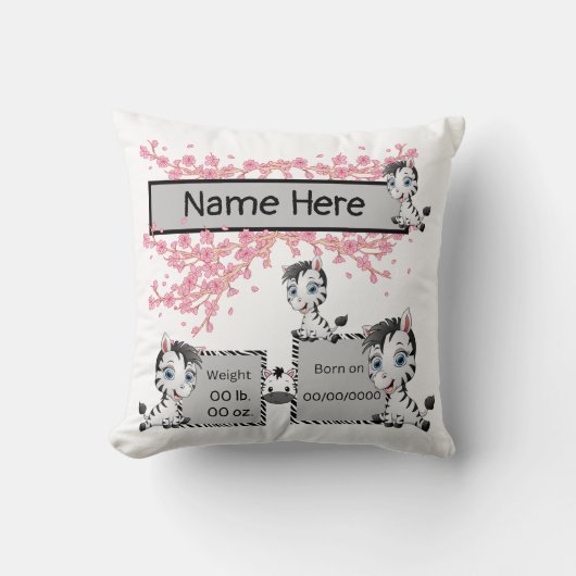 新生児の誕生の形見。 クッション (正面)