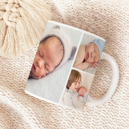 新生児の赤ちゃん男の子のフォトコラージュ コーヒーマグカップ