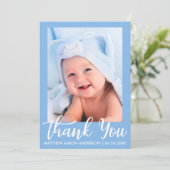 新生児の青ありがとう サンキューカード (スタンド正面)