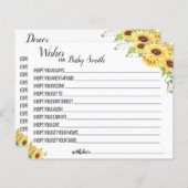 新生児ひまわり赤ちゃんシャワーカードへの願い (正面/裏面)