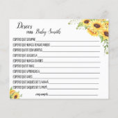 新生児ひまわり赤ちゃんシャワーカードへの願い (裏面)