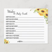 新生児ひまわり赤ちゃんシャワーカードへの願い (正面)