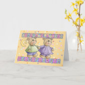 新生児への祖父母はお祝いを結び付けます カード (黄色い花)