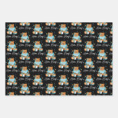 新生児またはベビーシャワーブルーテディベア ラッピングペーパーシート (正面3)