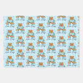 新生児またはベビーシャワーブルーテディベア ラッピングペーパーシート (正面2)