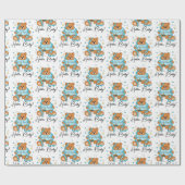 新生児またはベビーシャワーブルーテディベア ラッピングペーパー (フラット)