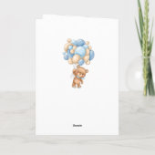 新生児ようこそ世界へ青い風船 カード (裏面)