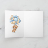 新生児ようこそ世界へ青い風船 カード (内部)