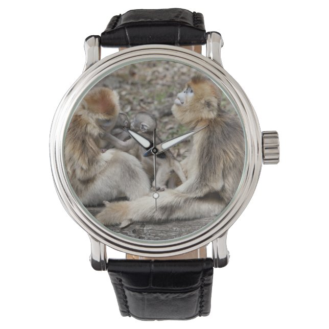 新生児を持つ雌猿 腕時計 (正面)