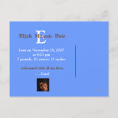 新生児アナウンスのポストカード 案内ポストカード (裏面)