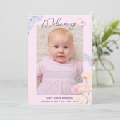 新生児エレガントウェルカムフォトコラージュ誕生 案内状 (スタンド正面)