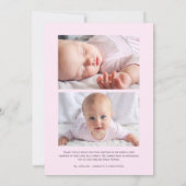 新生児エレガントウェルカムフォトコラージュ誕生 案内状 (裏面)