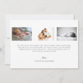 新生児エレガント写真の生誕通知カード 招待状 (裏面)