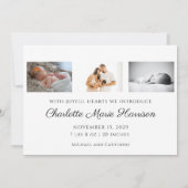 新生児エレガント発表写真クリスマスカード 招待状 (裏面)