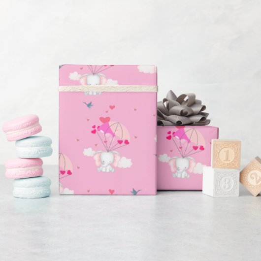 新生児オンベビーピンクラップ紙 ラッピングペーパー (ベビーシャワー)