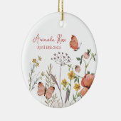 新生児オーナメント誕生日ワイルドフラワー セラミックオーナメント (右)