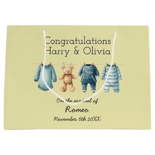 新生児カスタマイズ ラージペーパーバッグ (正面)