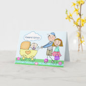 新生児カスタムグリーティングカード カード (黄色い花)