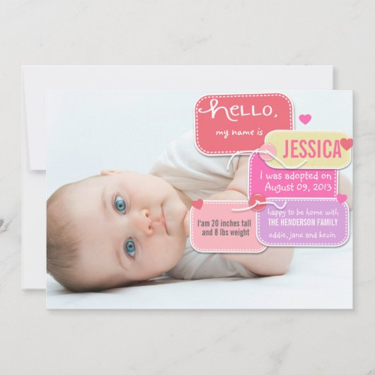 新生児カスタム養子女性案内 案内状 (正面)