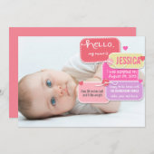 新生児カスタム養子女性案内 案内状 (正面/裏面)