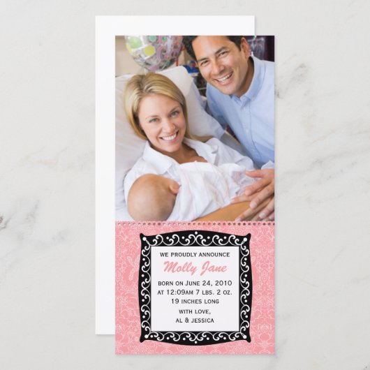 新生児カード 案内状 (正面/裏面)