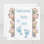 新生児カードBOY、ようこそ新しい小さな1つ シーズンカード (正面/裏面)