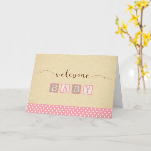 新生児ガールおめでとうカード カード (黄色い花)