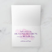 新生児ガールおめでとうバレエをテーマにした カード (内部)