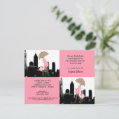 新生児ガールインザシティベビーシャワー招待状 招待状 (スタンド正面)