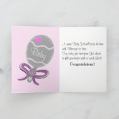 新生児ガールオンザウェイおめでとう カード (内部)