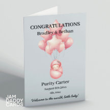 新生児ガールカスタマイズ可能カード