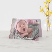 新生児ガールカードおめでとう カード (黄色い花)