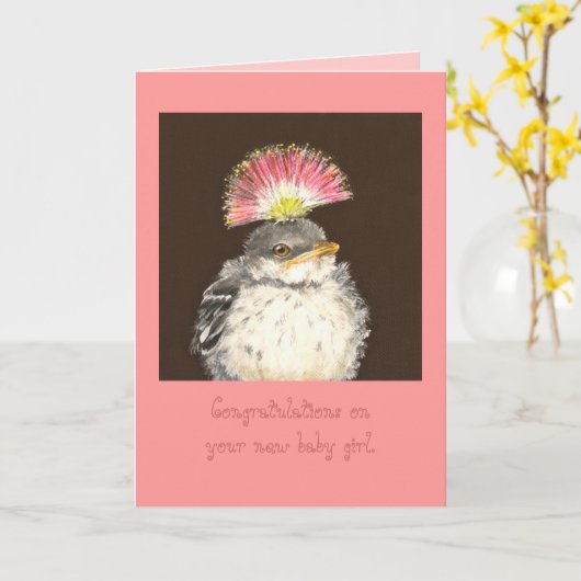 新生児ガールカード カード (黄色い花)