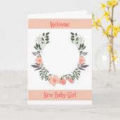 新生児ガールカード、自分の写真を追加 カード (黄色い花)