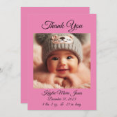 新生児ガールサンキューカード/発表 招待状 (正面/裏面)
