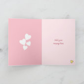 新生児ガールテディベアピンク歓迎の挨拶 カード (内部)