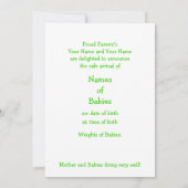 新生児ガールトリプレットアナウンスメントフォトカード 案内状 (裏面)