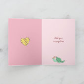 新生児ガールピンクかわいいフクロウ カード (内部)