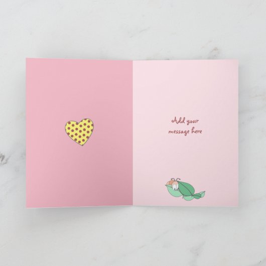 新生児ガールピンクかわいいフクロウ カード (内部)