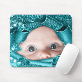 新生児ガールフォトマザーへティール(緑がかった色)グリッター マウスパッド (マウス)